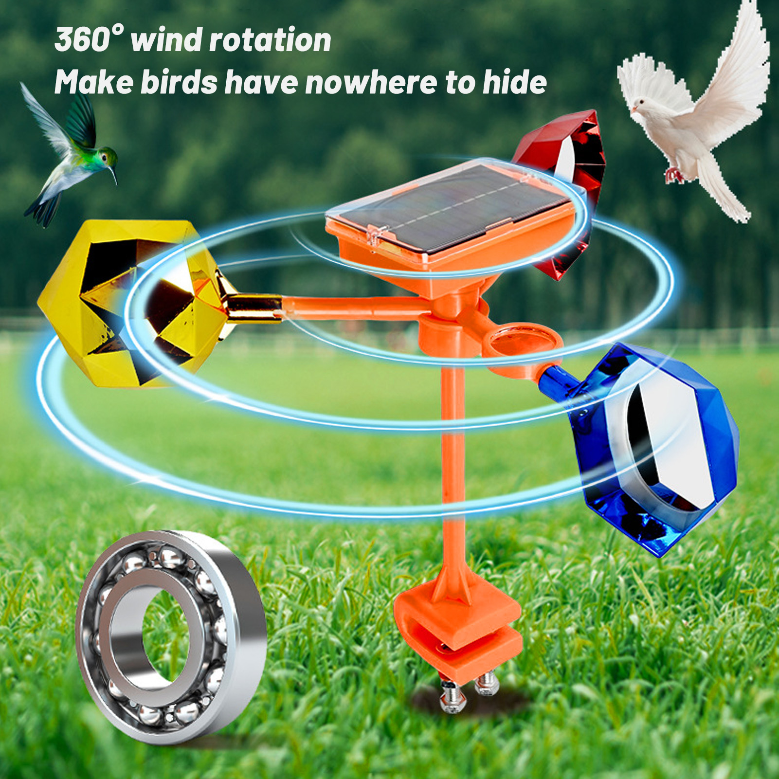 Solar Bird Scarer - Birds Reflect Deterrent Solar Powered Visual
